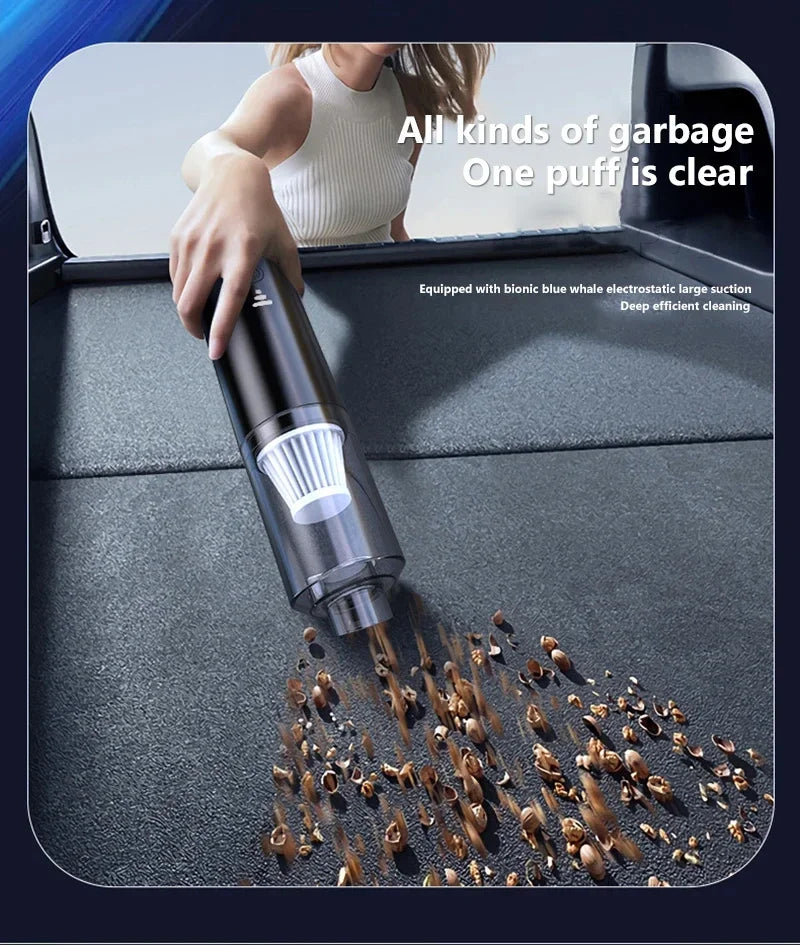 Portable Car Vacuum – Compact, Powerful & Rechargeable Cleaning Solution