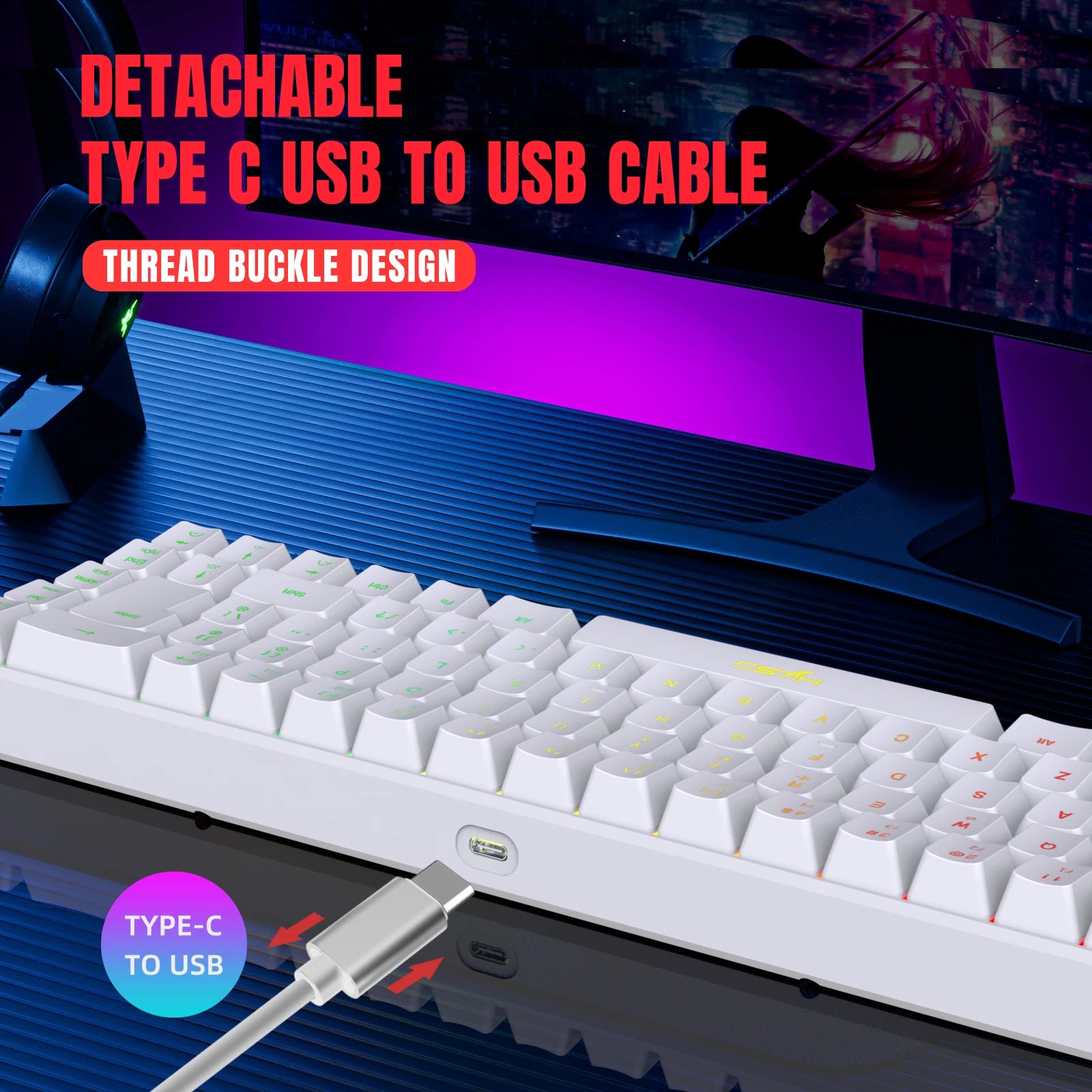 Wired Gaming Keyboard & Mouse Combo (White RGB)