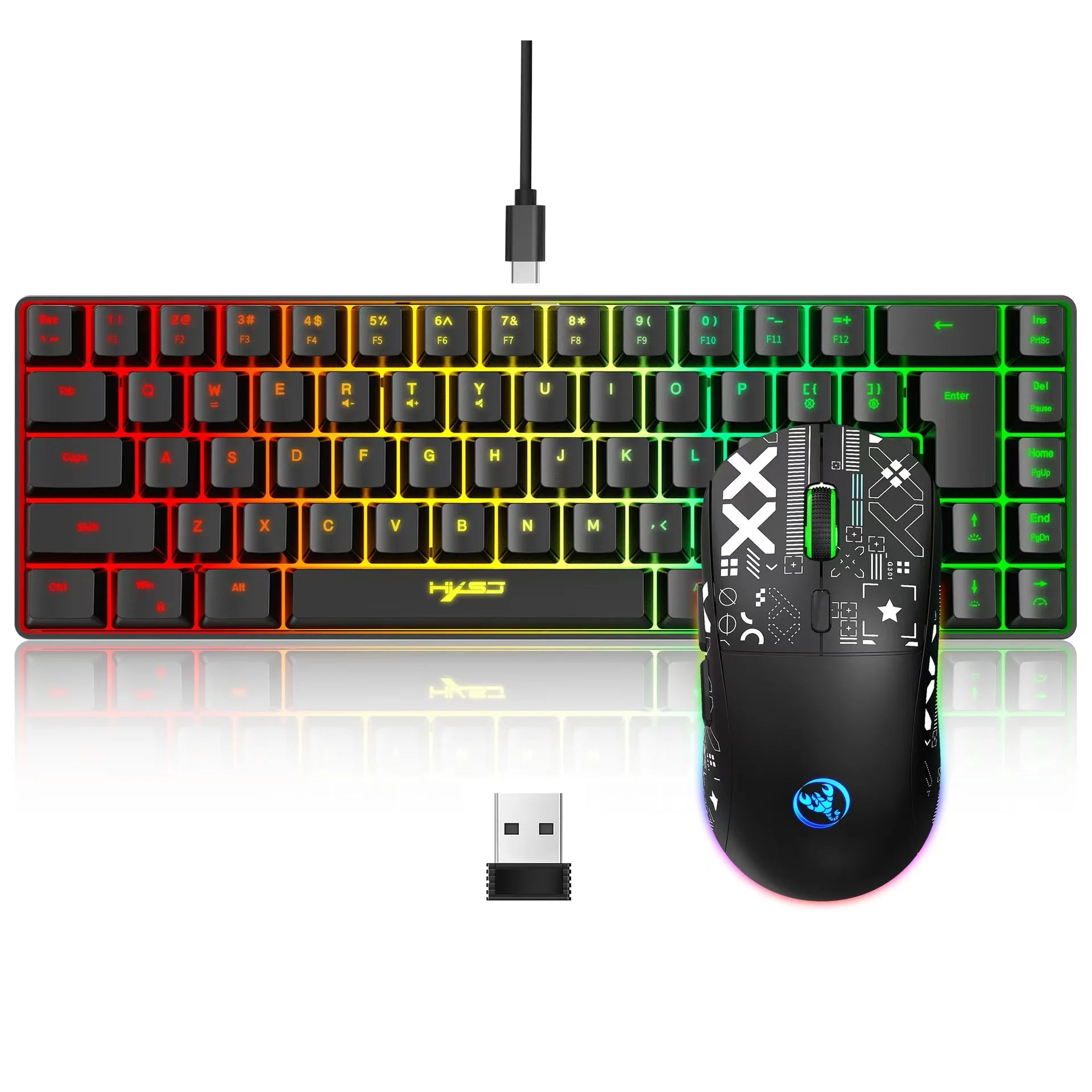 Wired Gaming Keyboard & Mouse Combo (White RGB)