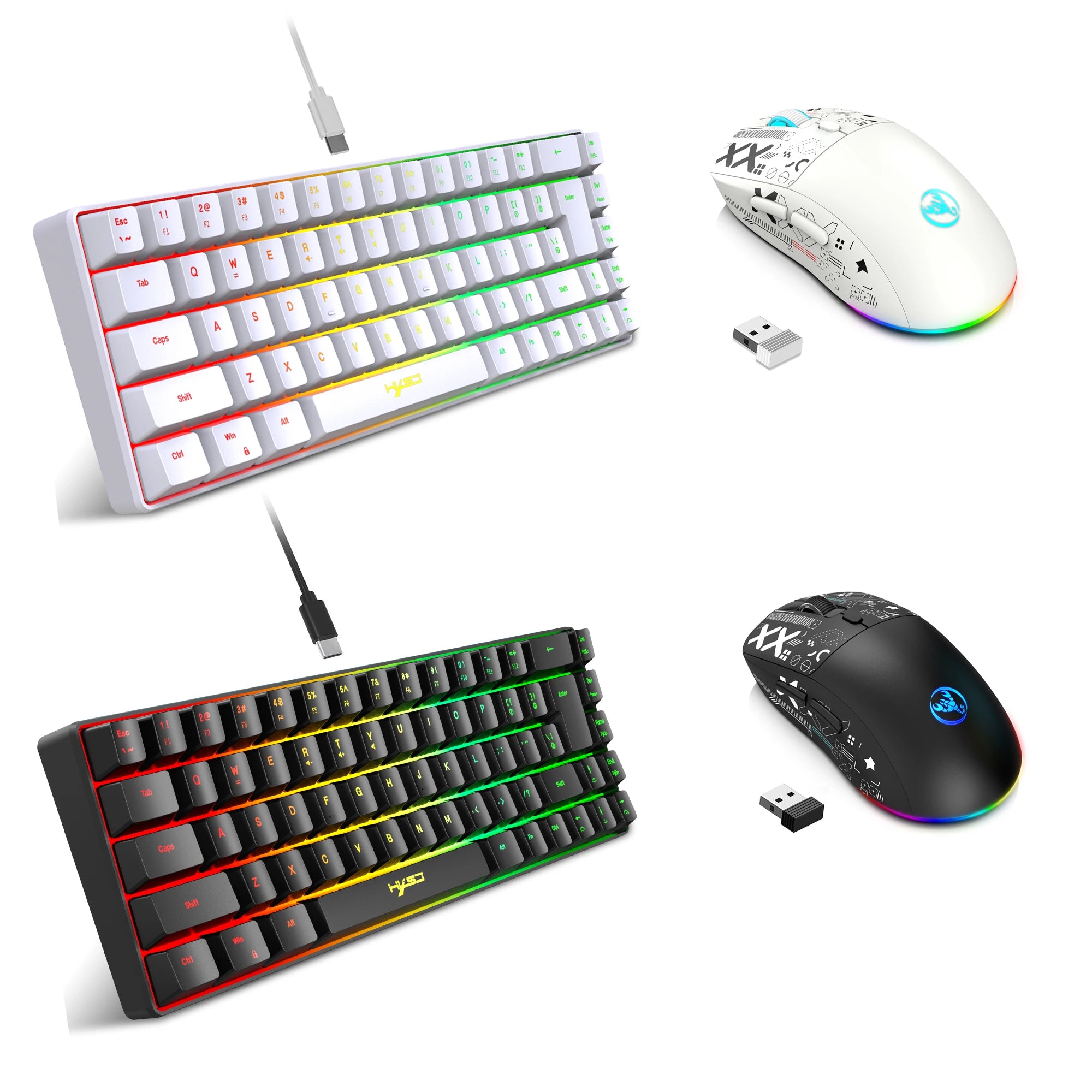 Wired Gaming Keyboard & Mouse Combo (White RGB)