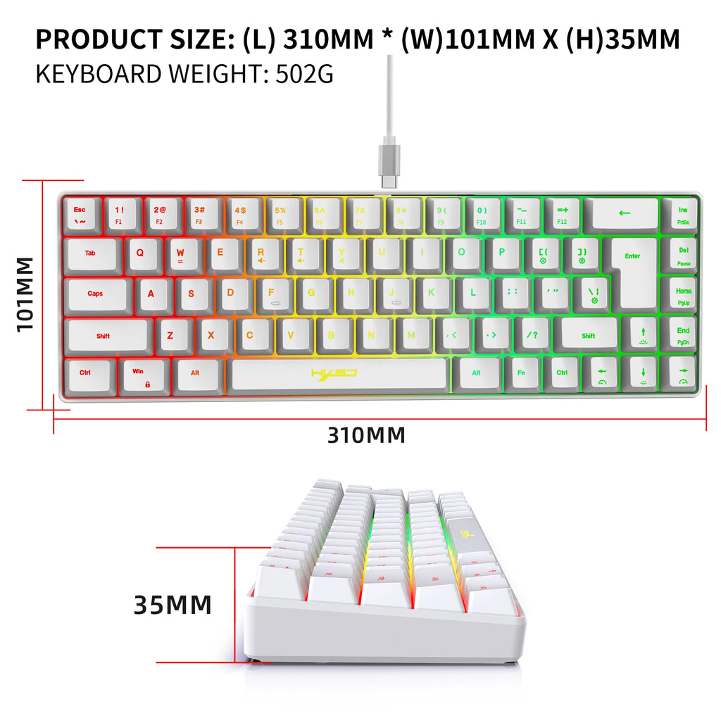 Wired Gaming Keyboard & Mouse Combo (White RGB)