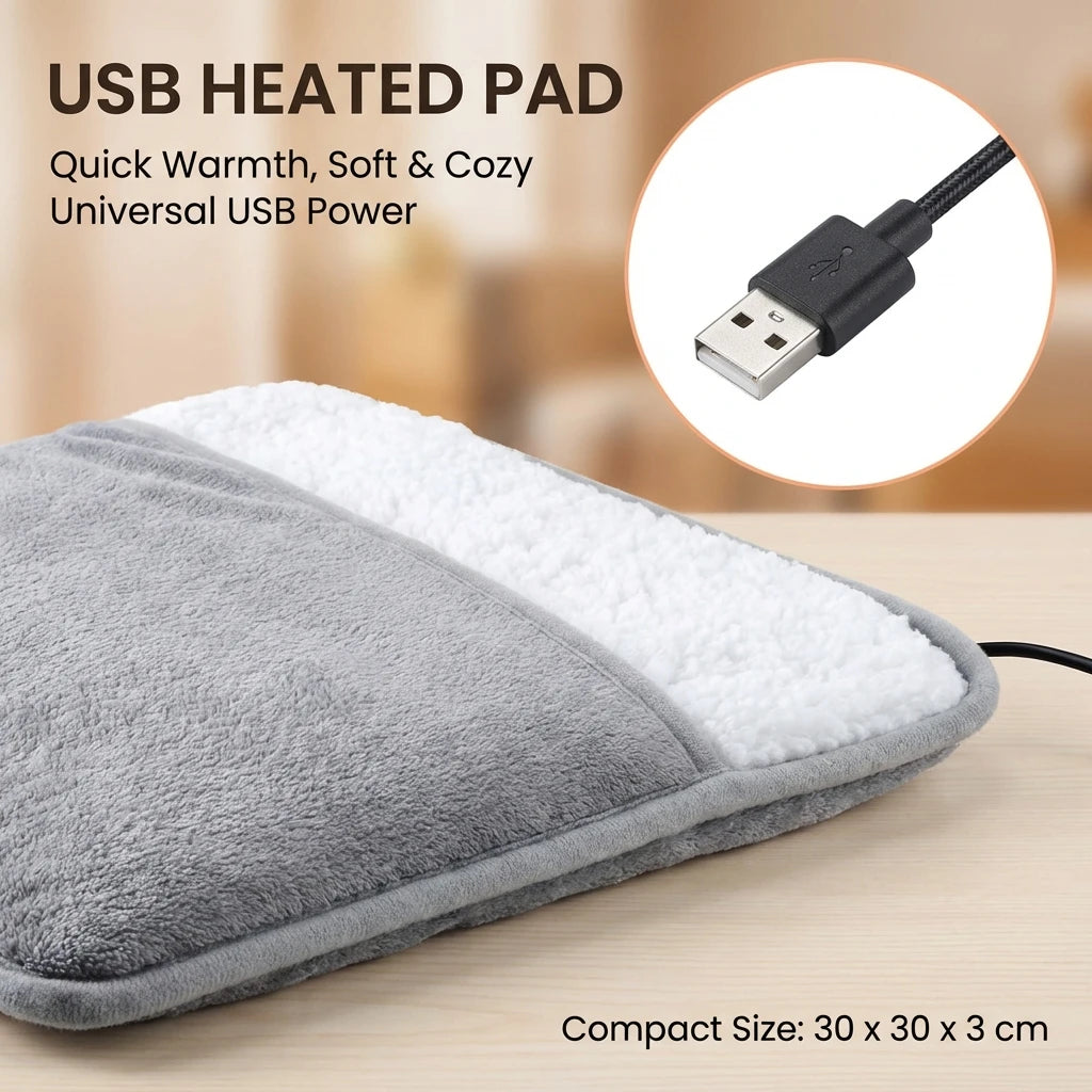 Heated Foot Warmer Pad – USB Powered Plush Heater for Warm, Comfortable Nights
