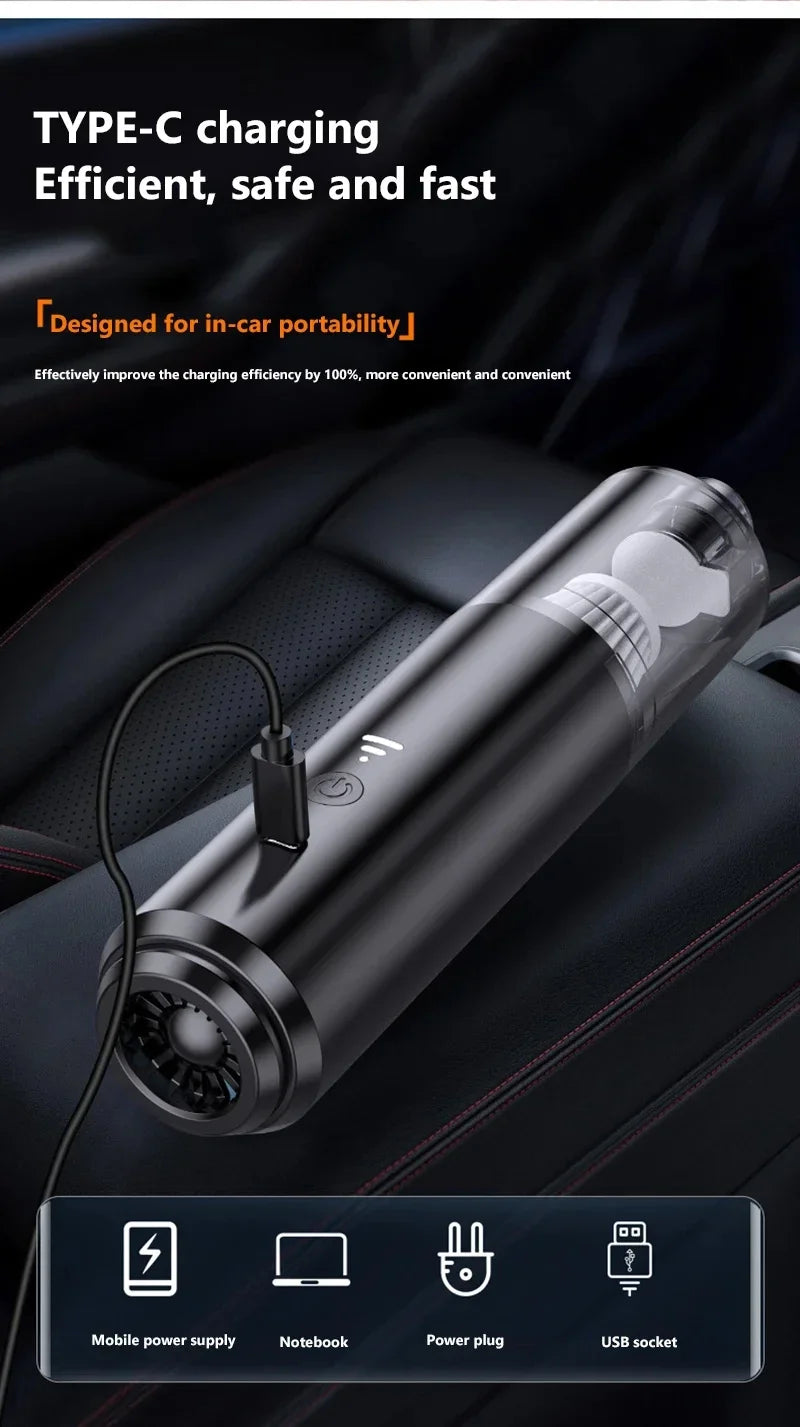Portable Car Vacuum – Compact, Powerful & Rechargeable Cleaning Solution