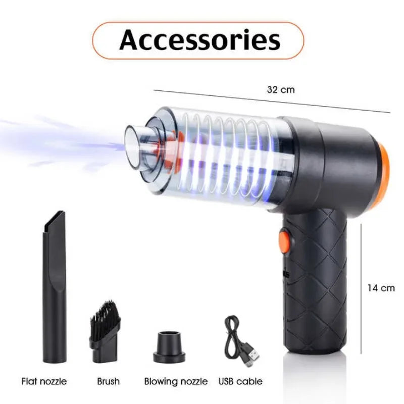 Portable Cordless Vacuum – Compact High-Suction Cleaner for Car, Home & Pet Hair