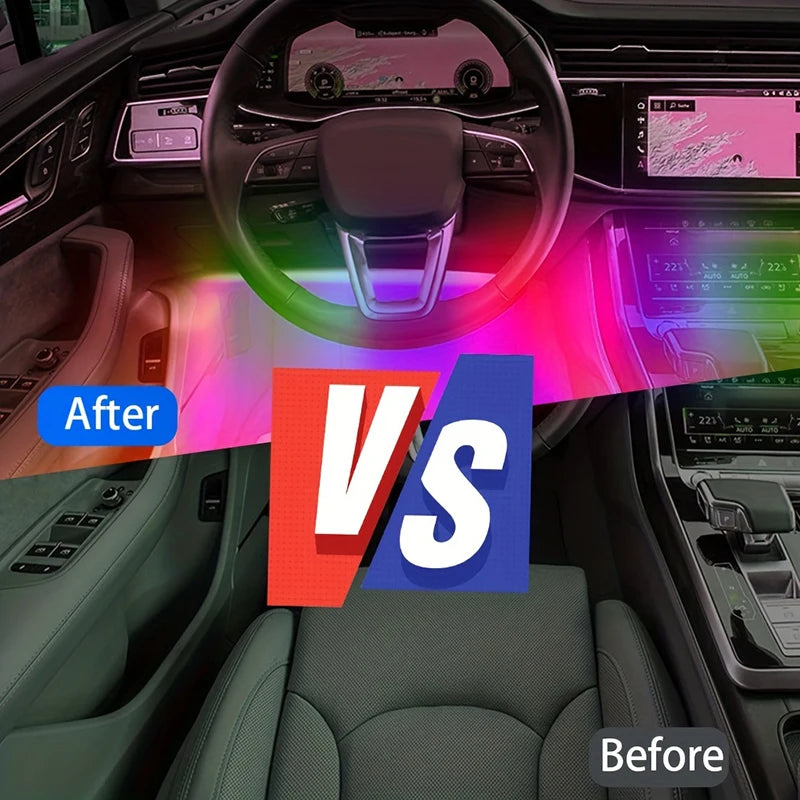 RGB Car Light Strip – Music Sync, App Control, Multi-Color LED Interior Glow