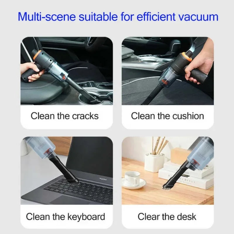 Portable Cordless Vacuum – Compact High-Suction Cleaner for Car, Home & Pet Hair