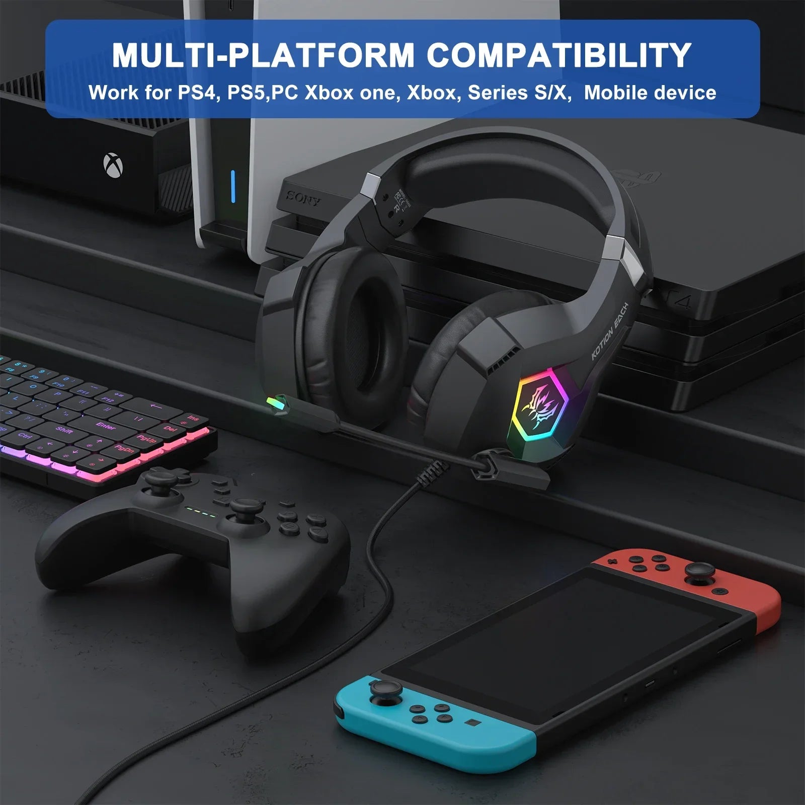 Wired Gaming Headset PS5 PS4 XBOX