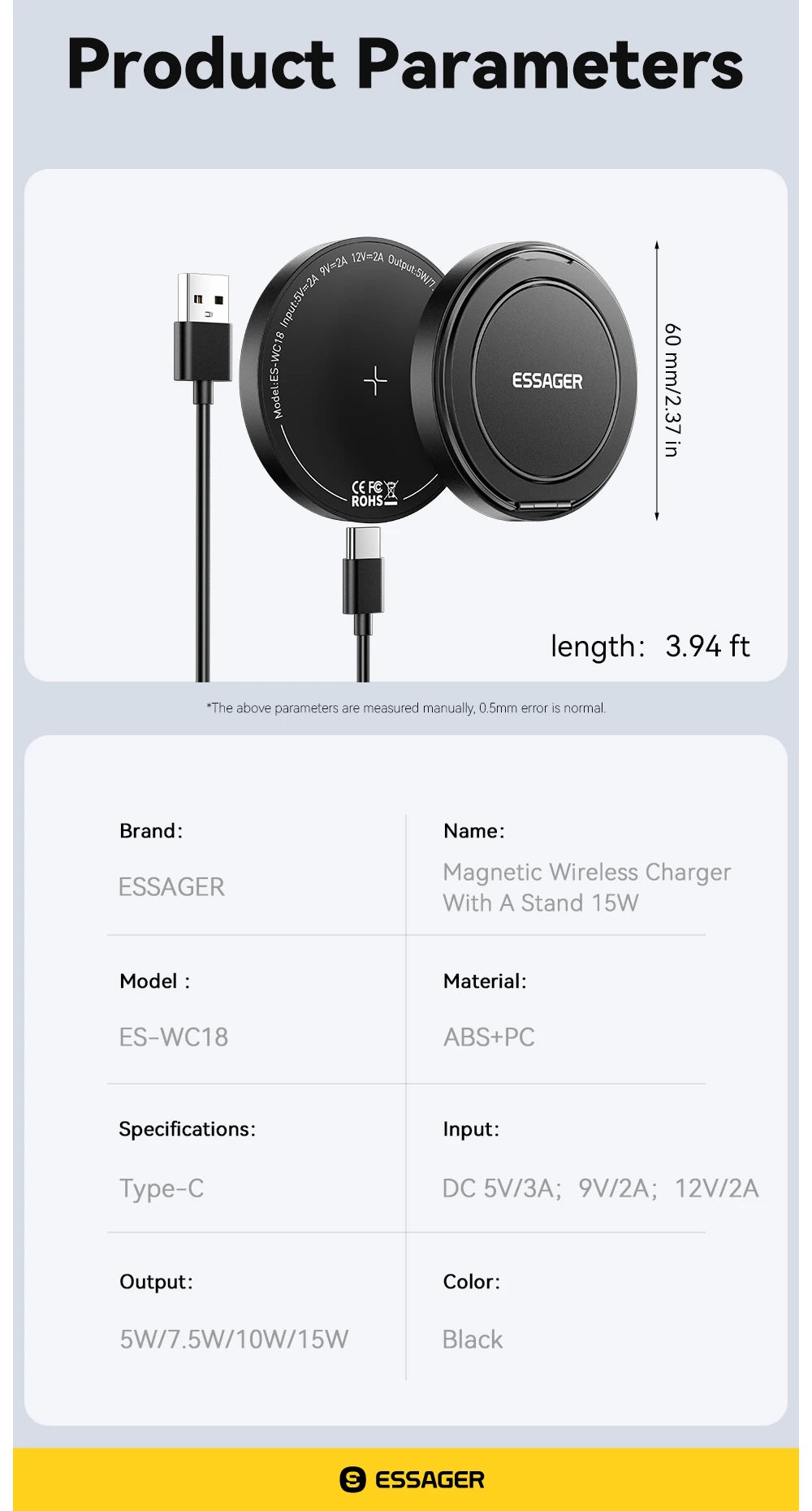 Essager Magnetic Wireless iPhone Charger