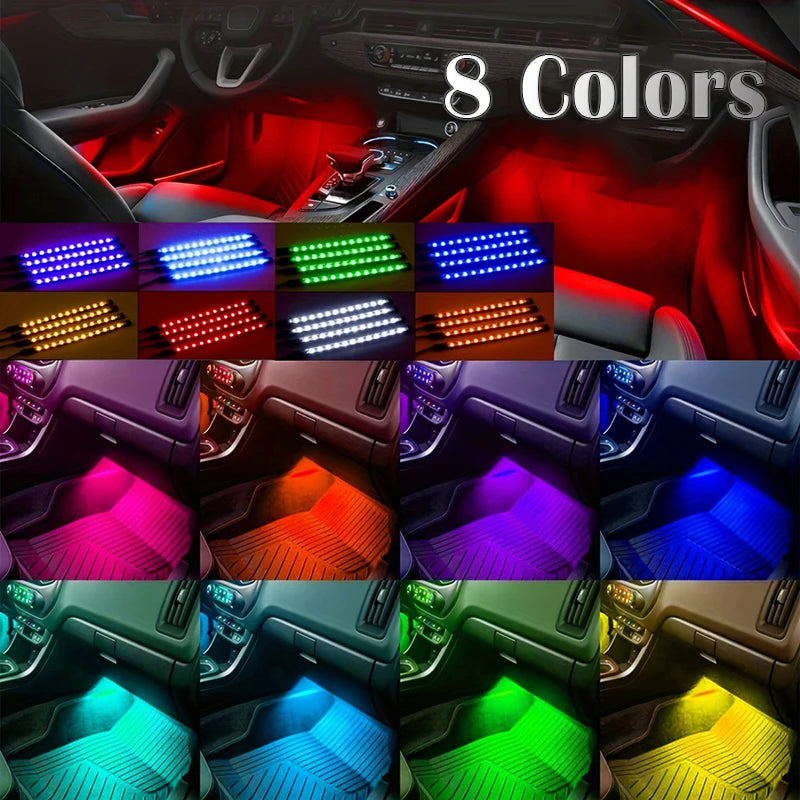 RGB Car Light Strip – Music Sync, App Control, Multi-Color LED Interior Glow