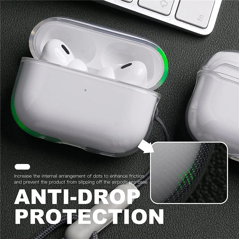 Clear AirPods Case with Lanyard – Soft TPU Protective Cover (Multi-Model Compatible)