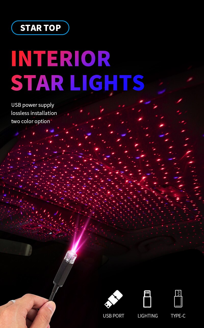 LED Starry Sky Lamp Car Light