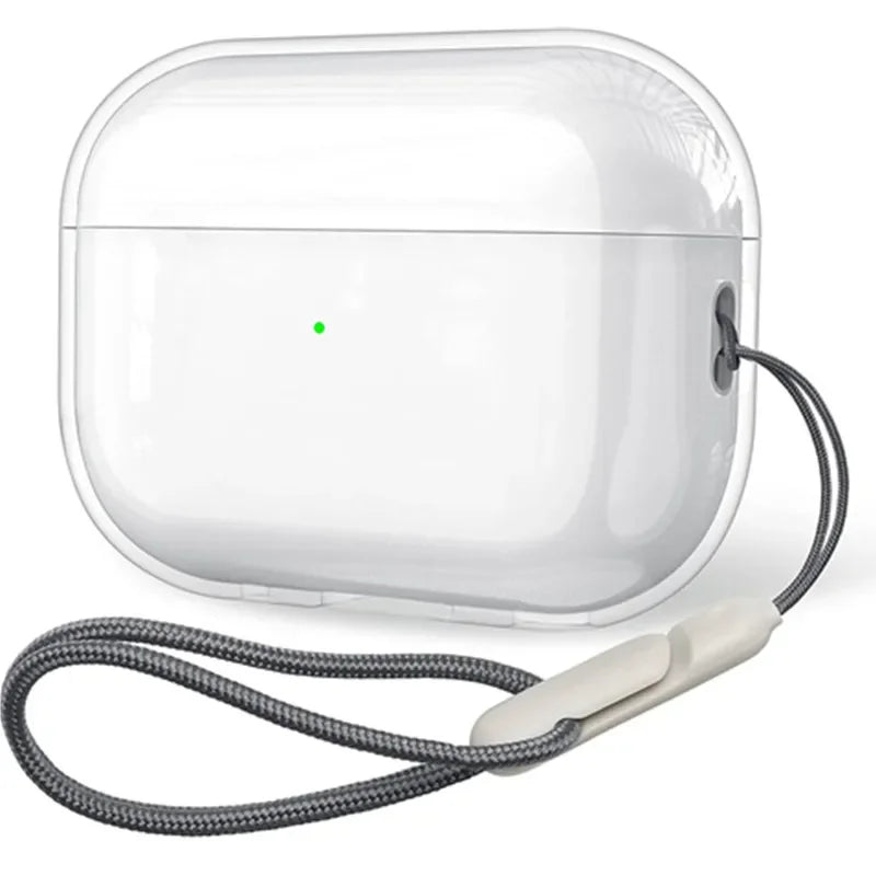 Clear AirPods Case with Lanyard – Soft TPU Protective Cover (Multi-Model Compatible)