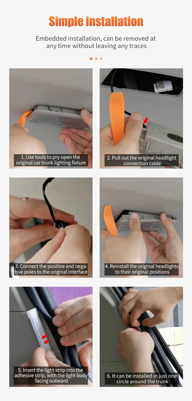 Wireless LED Trunk Light Strip with Motion Sensor